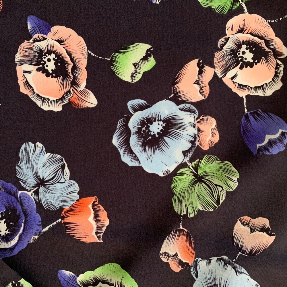 Rebecca‎ Taylor Silk Floral Ruffle Sleeveless V-neck Dress sz 2 - Picture 5 of 9